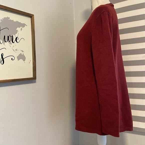 Soft Surroundings Rust Cable Knit Pullover Tunic Sweater Size Large - Picture 4 of 9